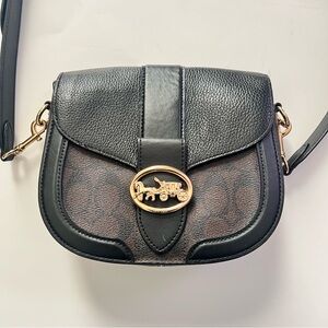 Coach Saddle Women's Crossbody Bag, Medium Black/Brown